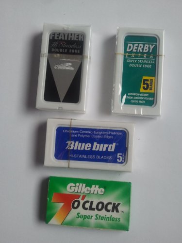 20 FEATHER BLUEBIRD 7 O'clock & DERBY DE Blade Sampler FBGD