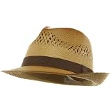 Vented Straw Hat-Brown Band
