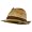 Vented Straw Fedora Hat-Brown Band W20S69F