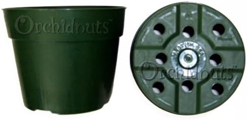 6 Inch Round Green Plastic Orchid Ornamental Plant Pot - 5 Pack