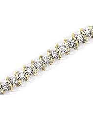 14kt Yellow Gold Diamond "S" Tennis Bracelet 3 ct TW