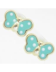 Kids 14K solid gold earrings fancy stud hoop huggie ball fashion dangle swa...