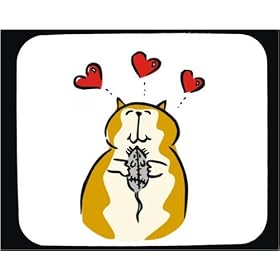 Mouse Pad with heart, pet, mouse, cat, toy