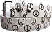 White Peace Signs Printed Imitation Leather Belt