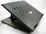 LapWorks Swiveling Notebook Stand Black with two Fans & 4 Port USB Hub 7 Position Adjustable Inclines From 5-1/2 Up To 10 Elevation