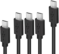 [New Element Series] iXCC &reg; 5pcs Premium [High Speed][Value Pack][Corrosion Resistant] USB 2.0 - Micro USB to USB Cable, A Male to Micro B Charge and Sync Black Cable Cord For Android, Samsung, HTC, Motorola, Nexus, Kindle Fire, Nokia, LG, HP, Sony, Blackberry and more [1x 1ft, 3x 3ft, 1x 6ft]