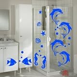 Home Decor Mural Art Wall Paper Stickers - Happy dolphin WDC-504