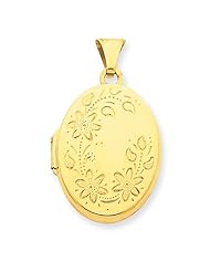 14k Gold Domed Oval Locket