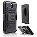 HTC Desire 610 Case, HTC Desire 610 Case, Starshop Dual Layer Holster Case with Kickstand and Locking Belt Swivel Clip Black