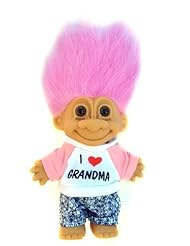 Toy: My Lucky I LOVE GRANDMA 6" Troll Doll ~ Pink Hair - Russ Berrie