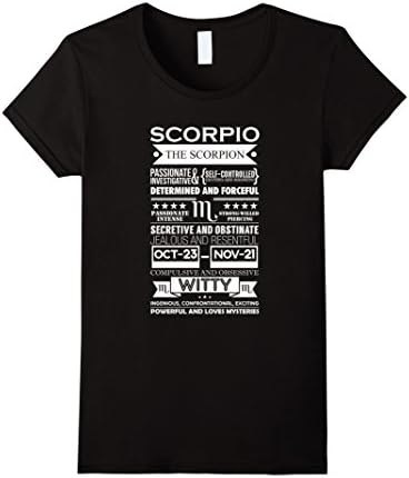Women's Scorpio Horoscope The Scorpion Witty Cute Funny Sign TShirt Large Black