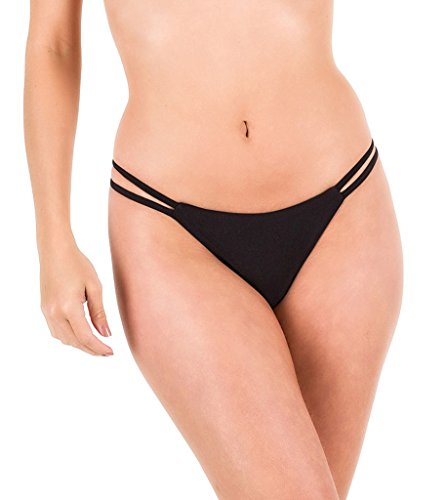 Coqueta Swimwear Sexy Teeny Mini Brazilian Bikini Thong Swimsuit Bottom BLACK