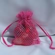 3x4 Mesh Fishnet Wedding Favor Gift Bags/Jewelry Pouches - Hot Pink (10 Bags)
