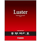 Canon Pro Luster Inkjet Photo Paper, 8.5-Inch X 11-Inch, White, 50 Sheets/Pack