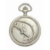 Jules Jurgensen Outdoor Sports Fish Emblem Pocket Watch #7971 by Jules Jurgensen