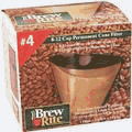 Permanent #4 Cone Replacement Gold Coffee Filter 8 / 10 / 12 Cup Fits Braun / Cuisinart / Mr Coffee (Universal)