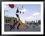 Alexander Calder's Mobile Statue, and People on Konigstrasse, (King Street), Stuttgart Framed Art Poster Print by Yadid Levy, 49x39