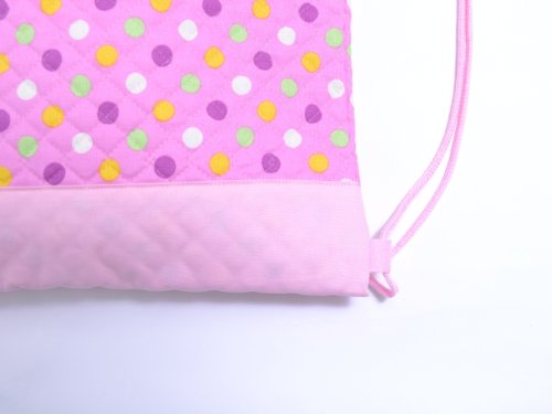 ナップサック　カラフルキュートな大粒ドット・ピンク　　日本製 COLORFUL CANDY STYLE