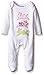 Mud Pie Baby Girls' Bunny Applique Sleeper, White, 0-6 Months