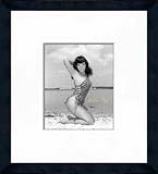 Bettie Page - Beach Kneeling - Framed 8 x 10 Photograph