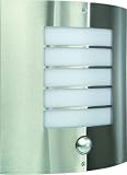 Massive 17014/47/10 IR-Wandaussenleuchte Flach Oslo, edelstahl, 1 x E27 60 Watt, Ausladung 95 mm, Kunststoff, Bewegungsmelder Typ J