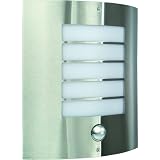 Massive 17014/47/10 IR-Wandaussenleuchte Flach Oslo, edelstahl, 1 x E27 60 Watt, Ausladung 95 mm, Kunststoff, Bewegungsmelder Typ Jvon "Massive"