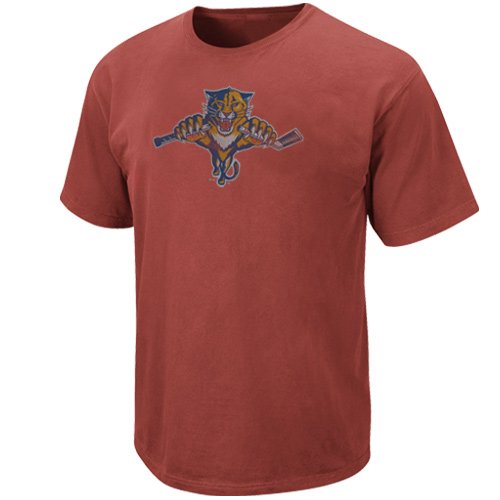 NHL Men's Florida Panthers Custom Big Time Play Short Sleeve Pigment Dye Tee (Pigment Brick, XX-Large)