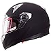 Matte Black Dual Visor Full Face Street Bike Motorcycle Helmet DOT (XL)