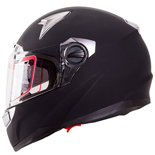Matte black dual visor full face street bike motorcycle helmet do…