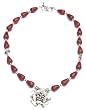 Silver Amulet Chain Necklace Carnelian Jewelry 19 inches