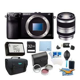 Sony NEX7/B 24.3 MP Camera (Black) 32 GB Bundle with 18-200mm 18-200mm F3.5-6.3 OSS Lens. Bundle includes 32GB Memory Card, Card Reader, Deluxe Filter kit, Deluxe Carrying Case, Battery, 3 Piece Cleaning Kit, and much more.