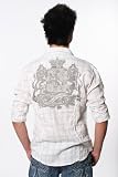 Indigo Star Long Sleeve Plaid Shirt Crosses and Lions Crest