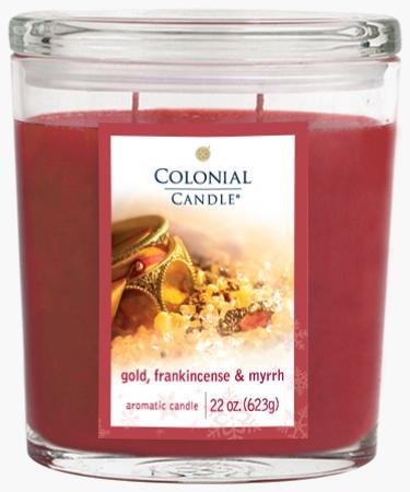 Colonial Candle Gold, Frankincense and Myrrh 22 oz Oval Jar Candle