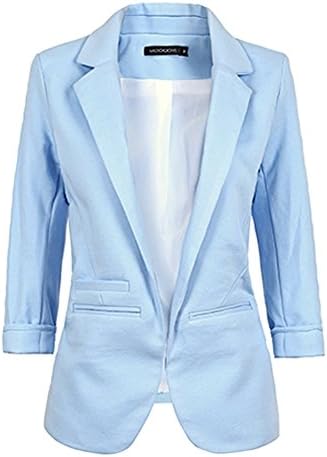 Sheinside Women's Boyfriend Ponte Rolled Sleeves Blazer