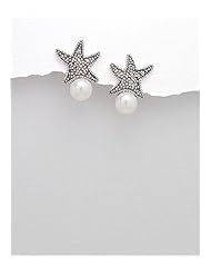 Star Fresh Water Pearls Earrings In 92.5 Sterling Silver