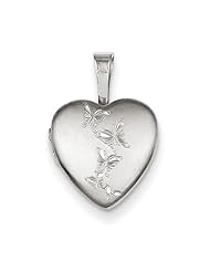 Sterling Silver Butterflies 12mm Heart Locket