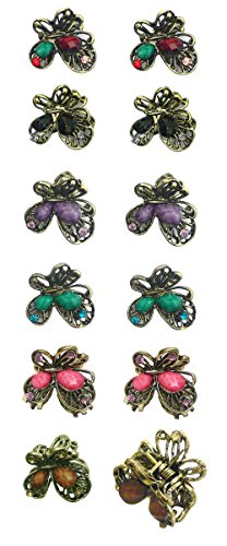 Dozen Pack - 12 Mini Butterfly Jaw Clips P864175-1-D