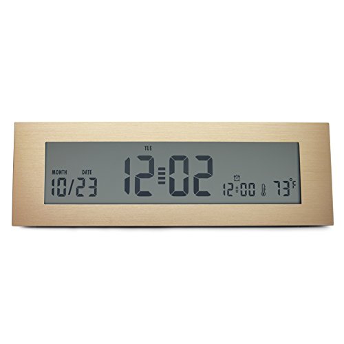 JCC Small Portable Rectangle Brushed Aluminum Face Battery Operated