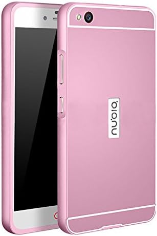 XiangHan Z9 Mini Luxury Case Aluminum Metal Frame + Acrylic Back Cover Case for ZTE Nubia Z9 Mini [Free Phone Holder] Color Pink