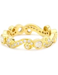 Sethi Couture White Diamond Rose Cut Scroll Band , Size 6.5