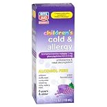 Rite Aid Cold & Allergy Elixir, Children's, Grape Flavor 4 fl oz (118 ml)