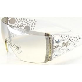 New Dolce and Gabbana D&G Sunglasses 8025B 8025-B 656 6I Clear Lens Swarovski Crystal Clear Frame...