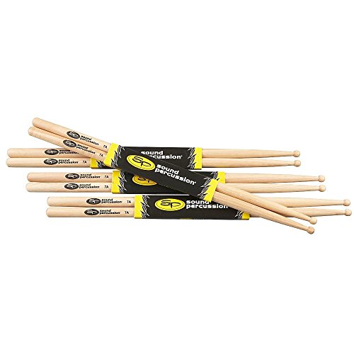 Sound Percussion Labs Hickory Drumsticks 4-Pack 7A Wood