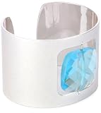 41i6LPbVsFL. SL160  Kenneth Cole New York Modern Sky Blue and Silver Cuff Bracelet