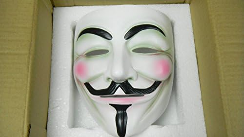 SPOD® New Resin V for Vendetta Mask Anonymous Guy Fawkes Cosplay Costume Fancy Party Mask (White)