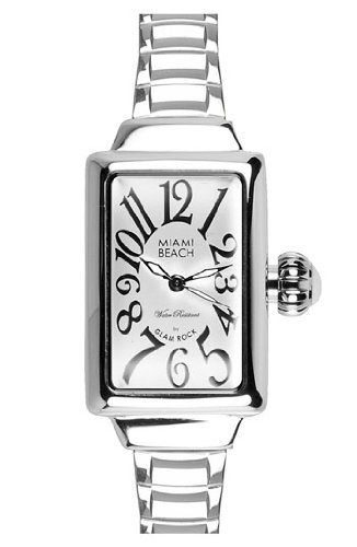 Glam Rock MBD27046 Watch Miami Beach Art Deco Ladies - Silver Dial Steel Case Quartz Movement