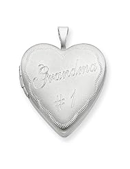 Sterling Silver 20mm # 1 Grandma Heart Locket
