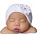 Melondipity Girls White Newborn Authentic Hospital Grade Baby Hat- White Flower