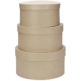 Darice 8/9/10-Inch Paper Mache Round Box