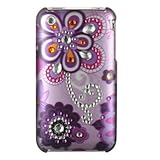 Spot Diamond Rhinestone Purple Daisy Flower on Purple Premium Design Snap-o ....